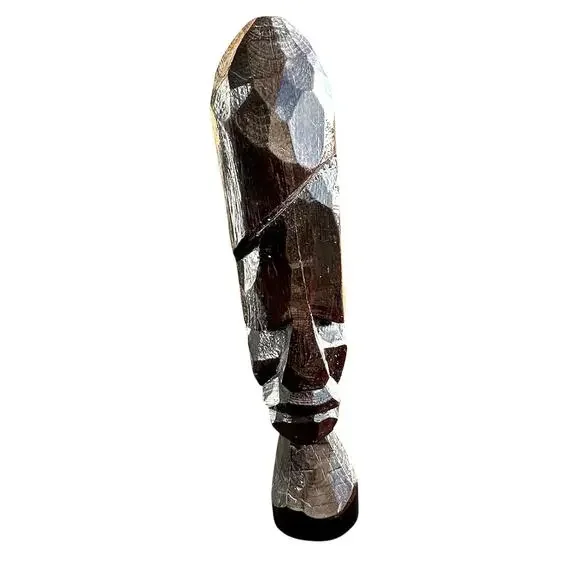 Vintage African Tribal Wood Bust Sculpture Large 16” Global Decor Statue